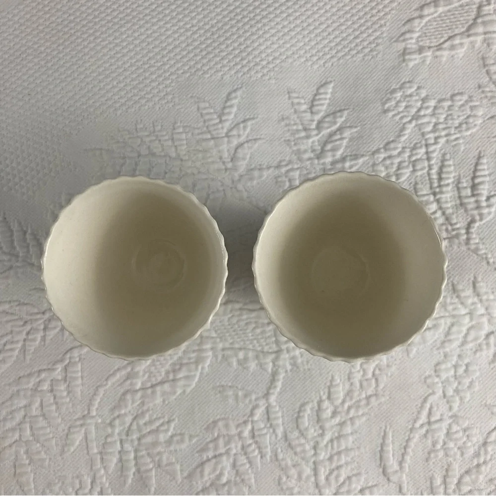 Spode vintage pink red pheasant bird transfer ware double egg cups porcelain